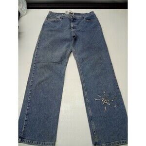 Jones Sport Stretch Women’s Size 12 High-Rise Straight Cut Pockets Bedazzled